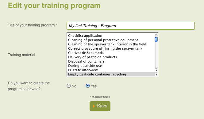 edit training program